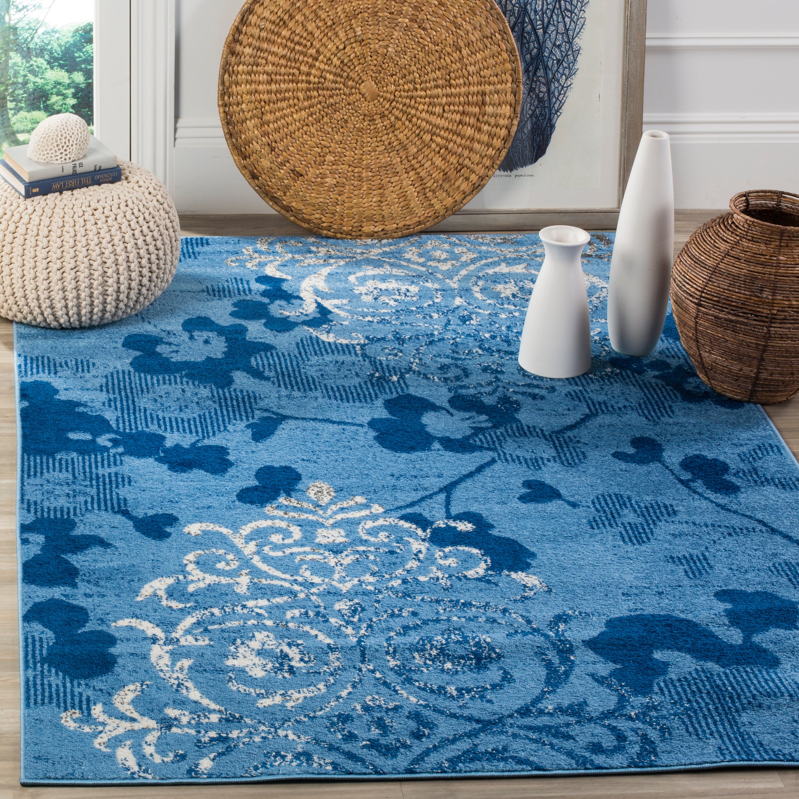 Safavieh Adirondack 114 Rug, Blue, ADR114 - Light Blue / Dark Blue