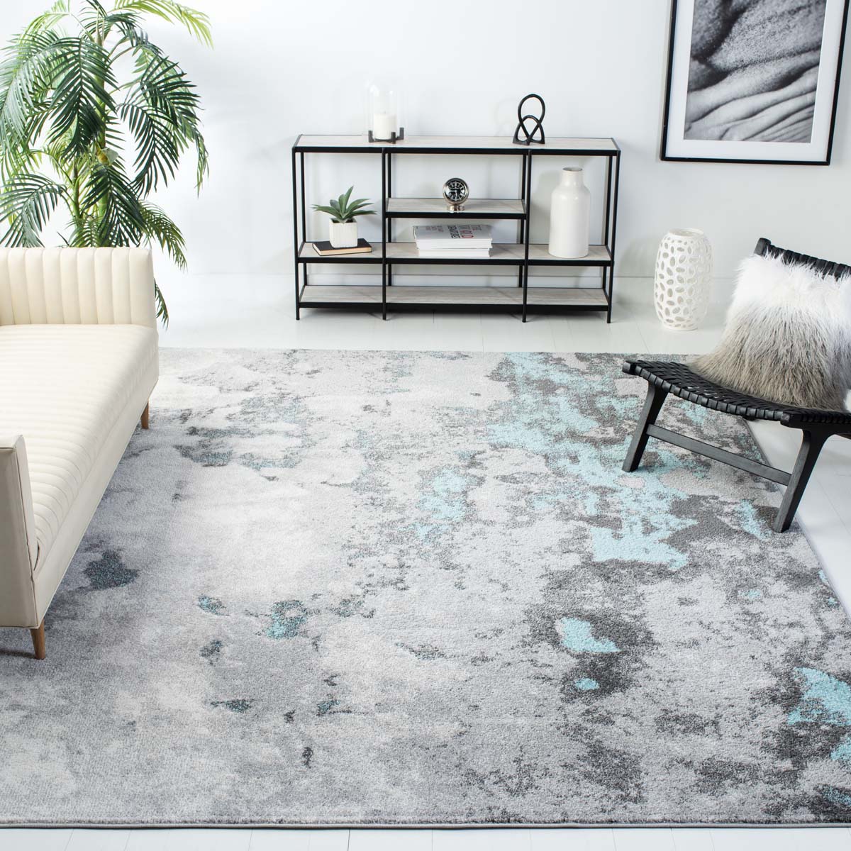 Safavieh Adirondack 134 Rug, Green, ADR134 - Turquoise / Grey