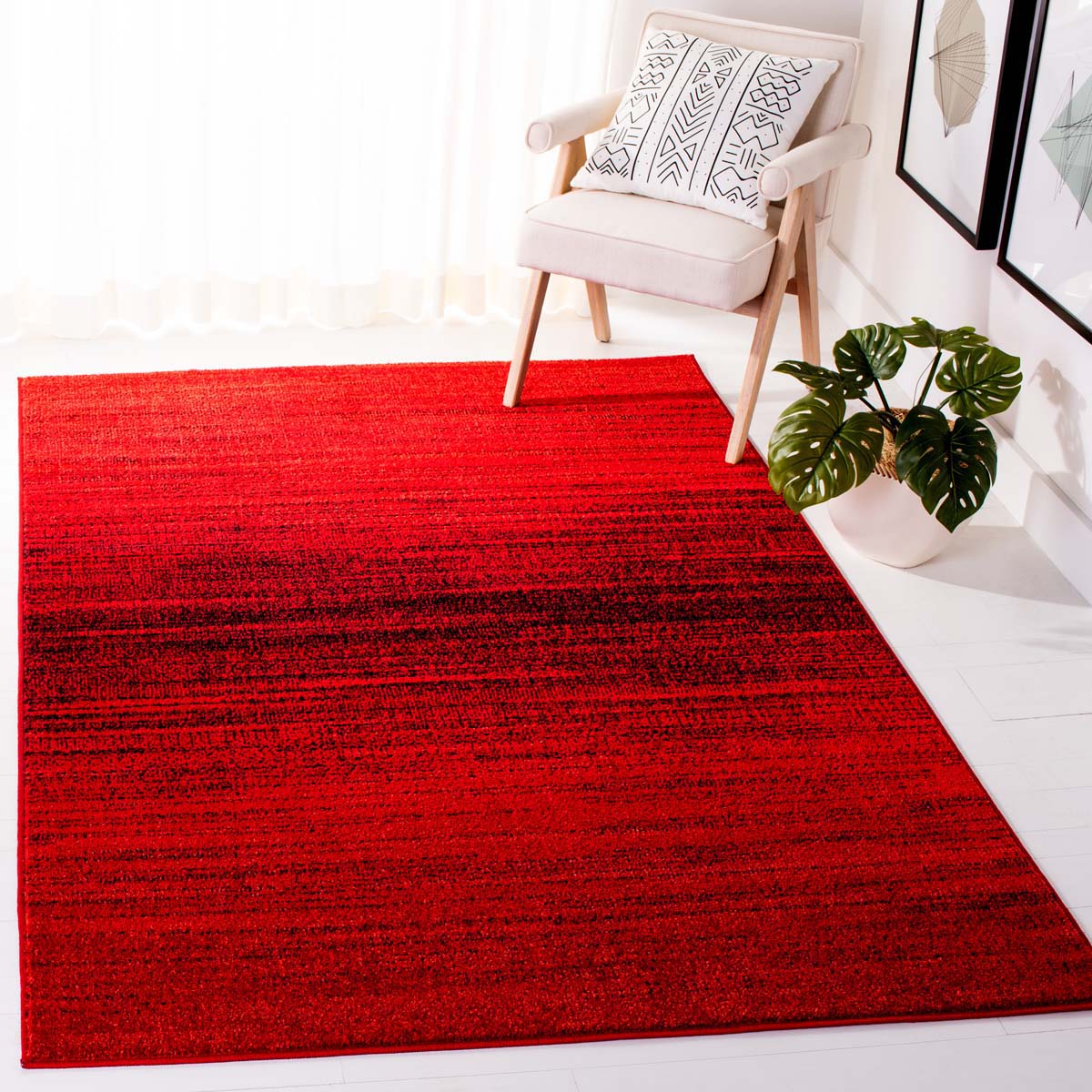 Safavieh Adirondack 142 Rug, Red, ADR142 - Red / Black