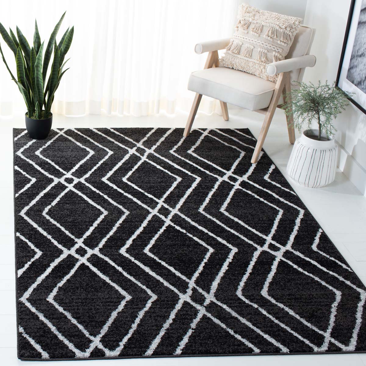 Safavieh Adirondack 162 Rug, ADR162 - BLACK / LIGHT GREY