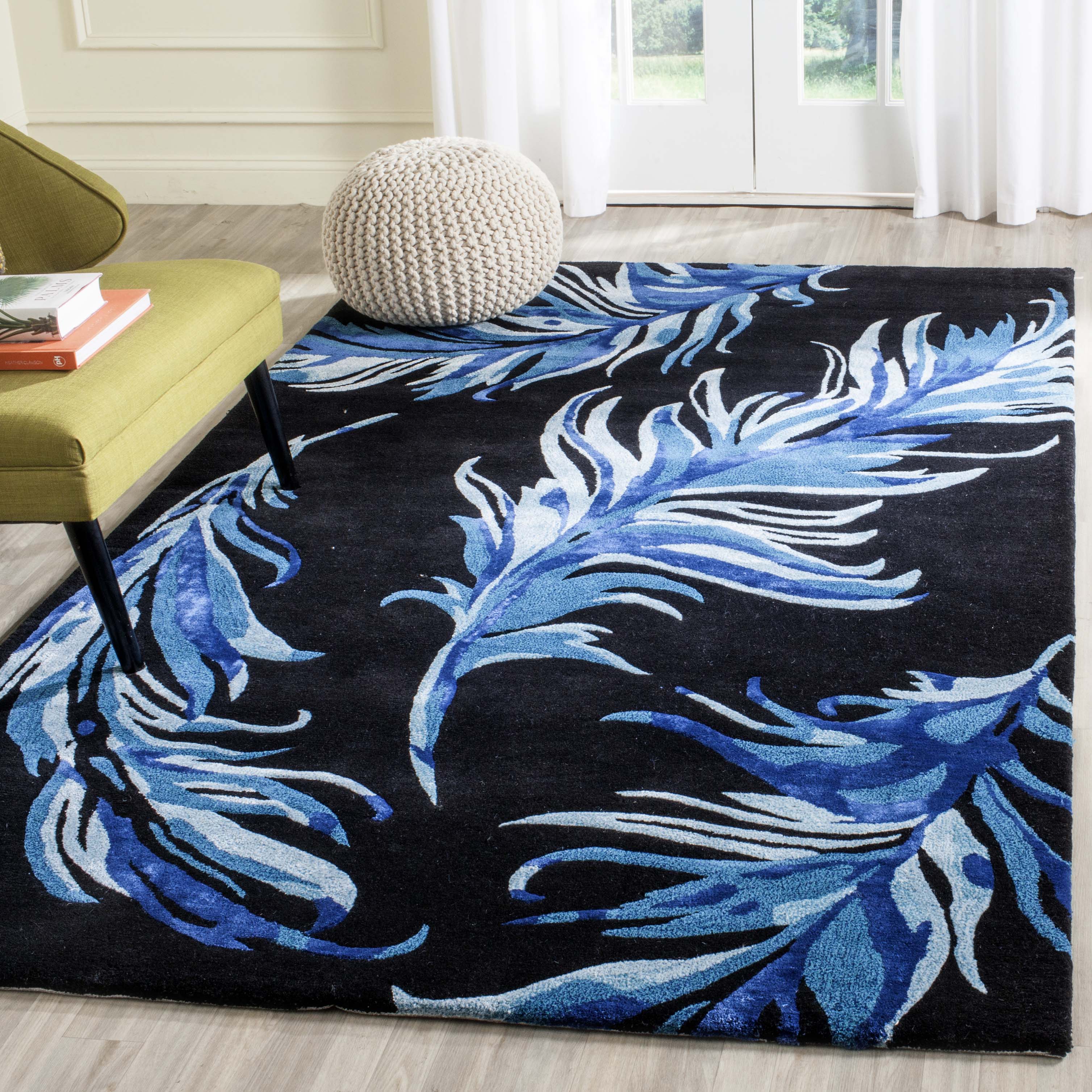 Safavieh Feather 121 Rug, ALR121 - Black / Blue
