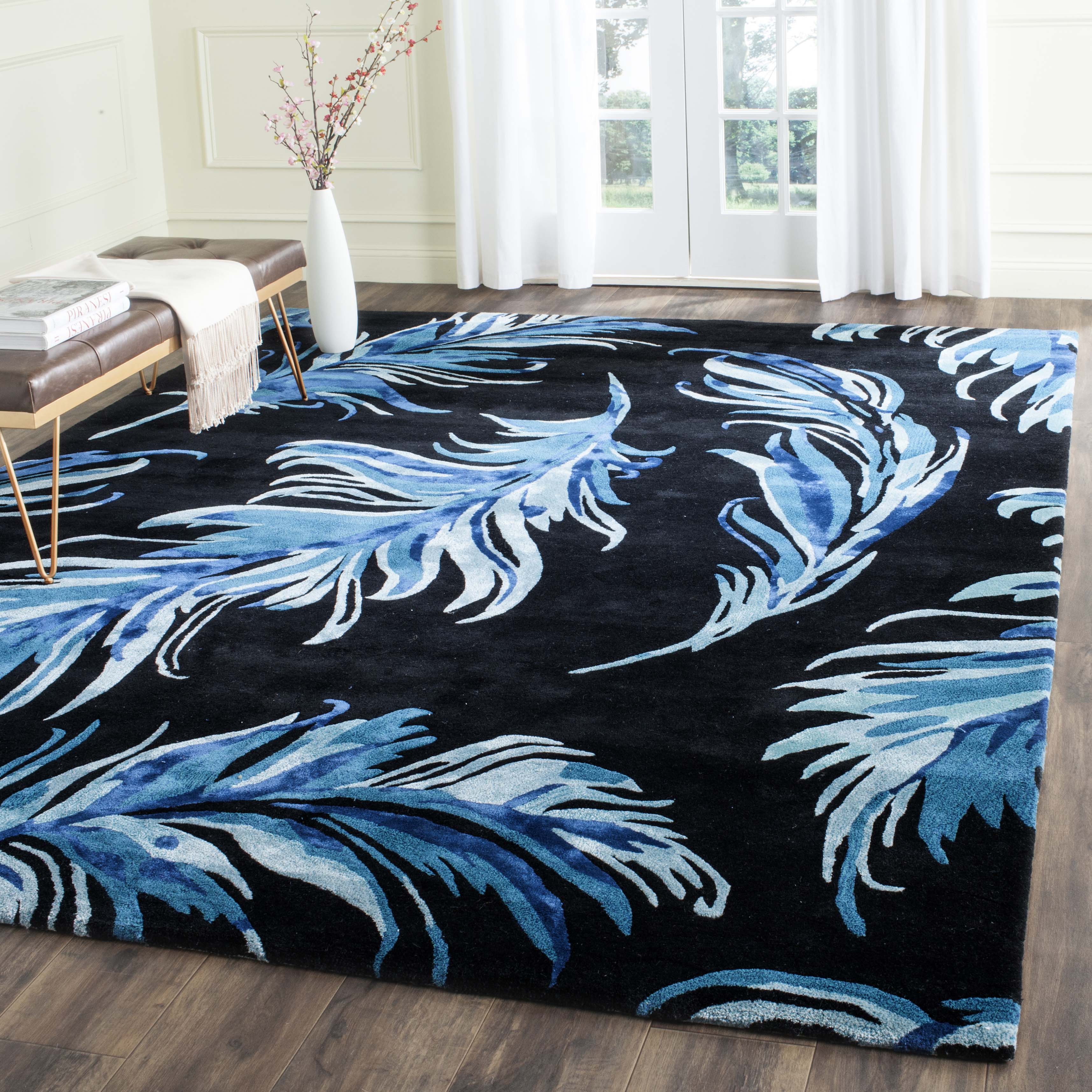 Safavieh Feather 121 Rug, ALR121 - Black / Blue