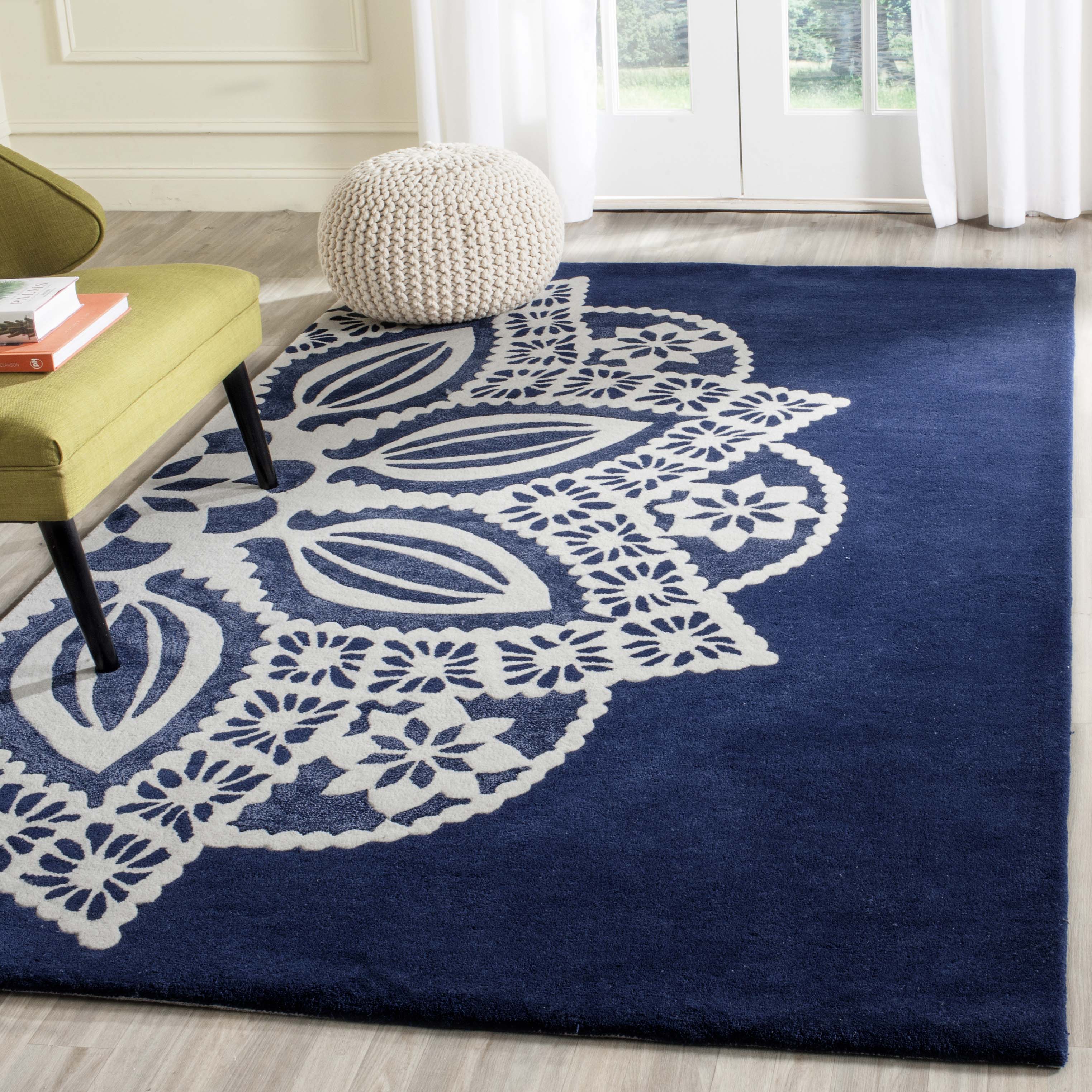 Safavieh Delilah 122 Rug, ALR122 - Navy / Ivory