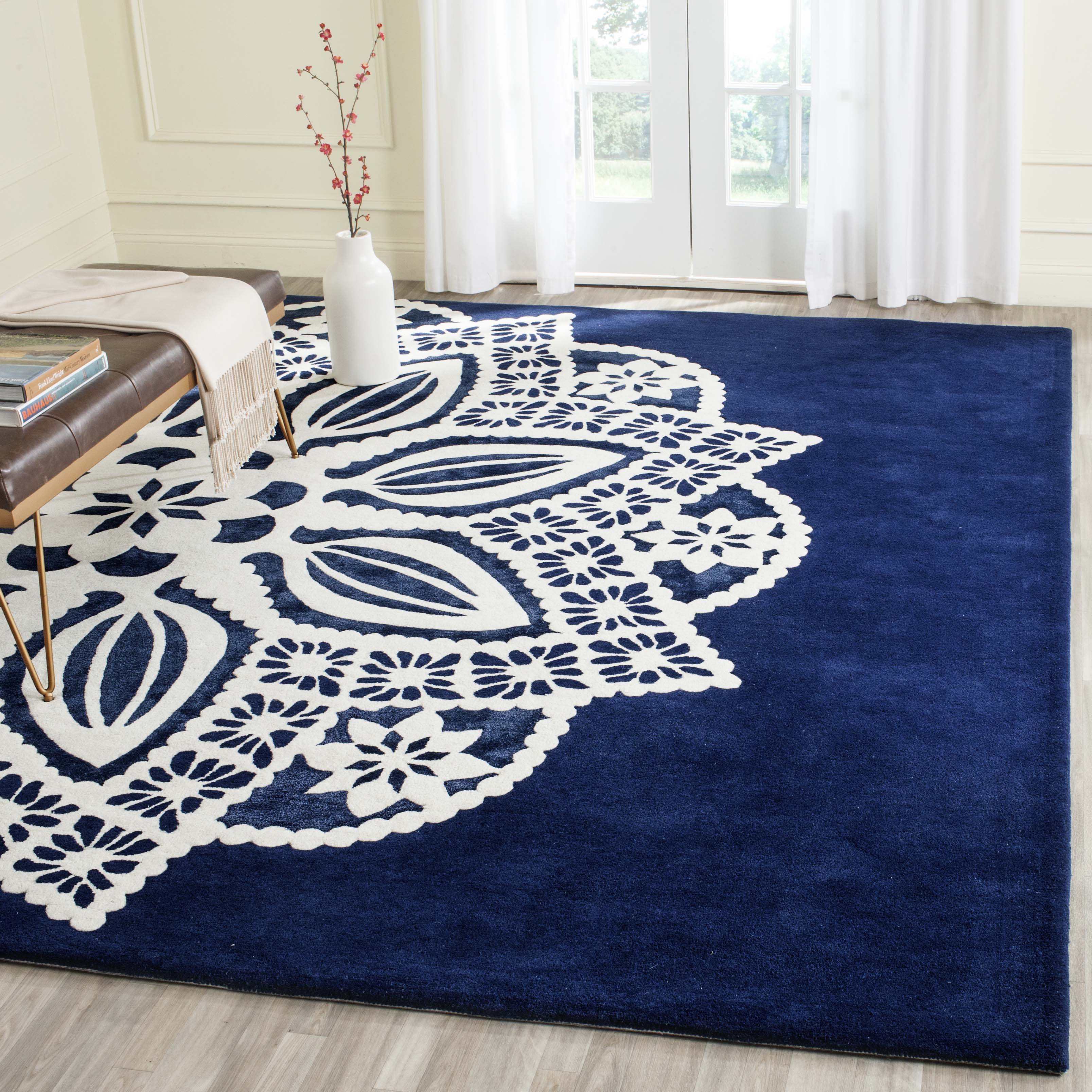 Safavieh Delilah 122 Rug, ALR122 - Navy / Ivory