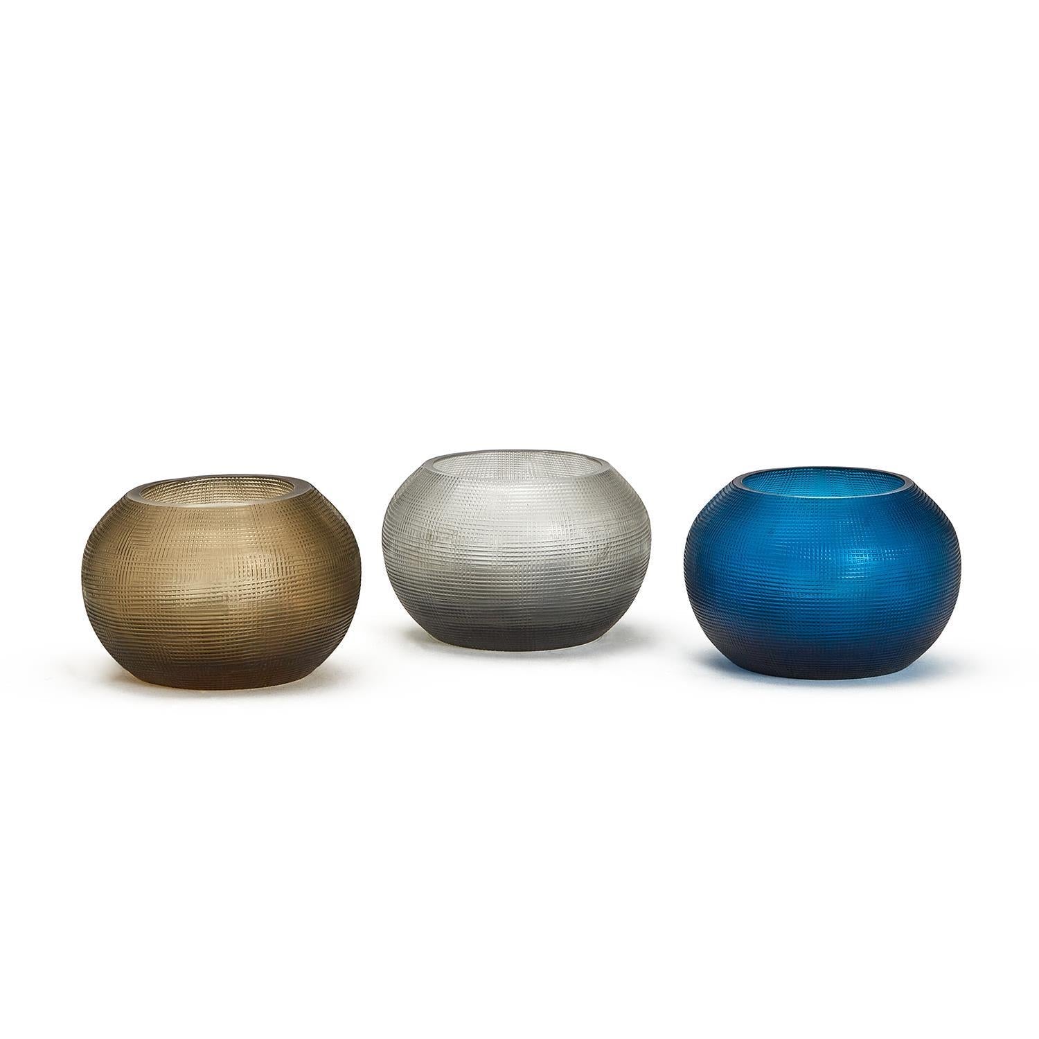 S/3 Handcrafted Glass  Votives 