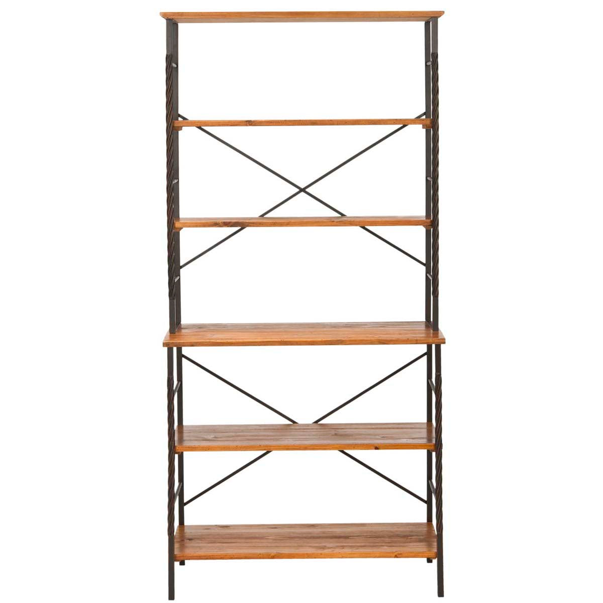 Safavieh Brooke 6 Tier Etagere , AMH6508 - Antique Pewter/Brown Pine
