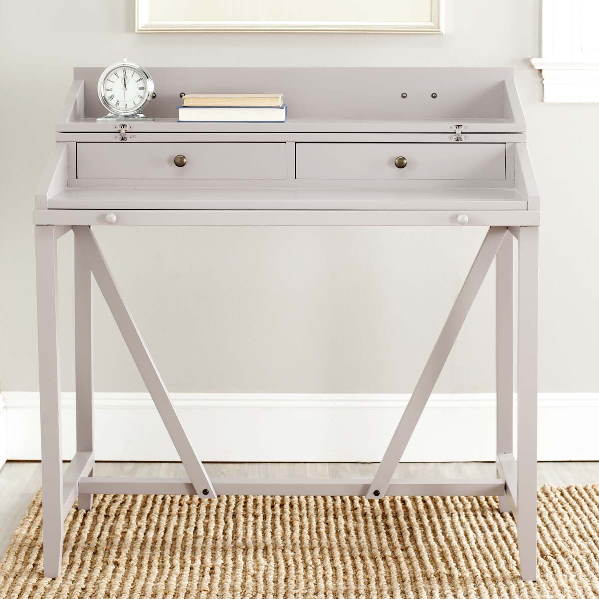 Safavieh Wyatt Writing Desk W/Pull Out , AMH6509 - Quartz Grey