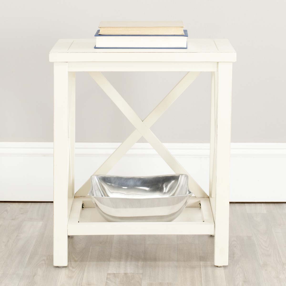Safavieh Candence Cross Back End Table , AMH6523 - White