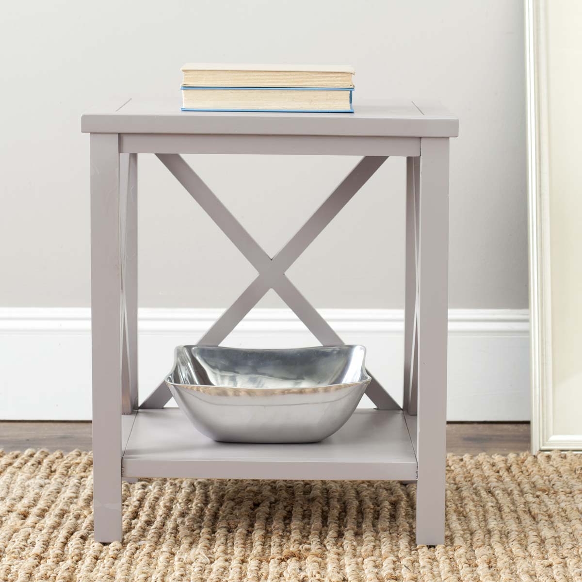 Safavieh Candence Cross Back End Table , AMH6523 - Grey