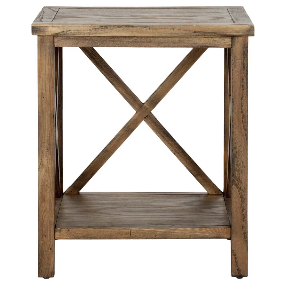 Safavieh Candence Cross Back End Table , AMH6523 - Oak