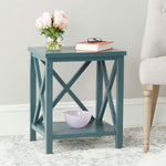 Safavieh Candence Cross Back End Table , AMH6523 - Teal