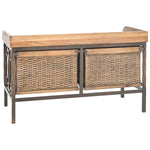 Safavieh Noah 2 Drawer Wooden Storage Bench , AMH6528 - Antique Pewter/Medium Oak