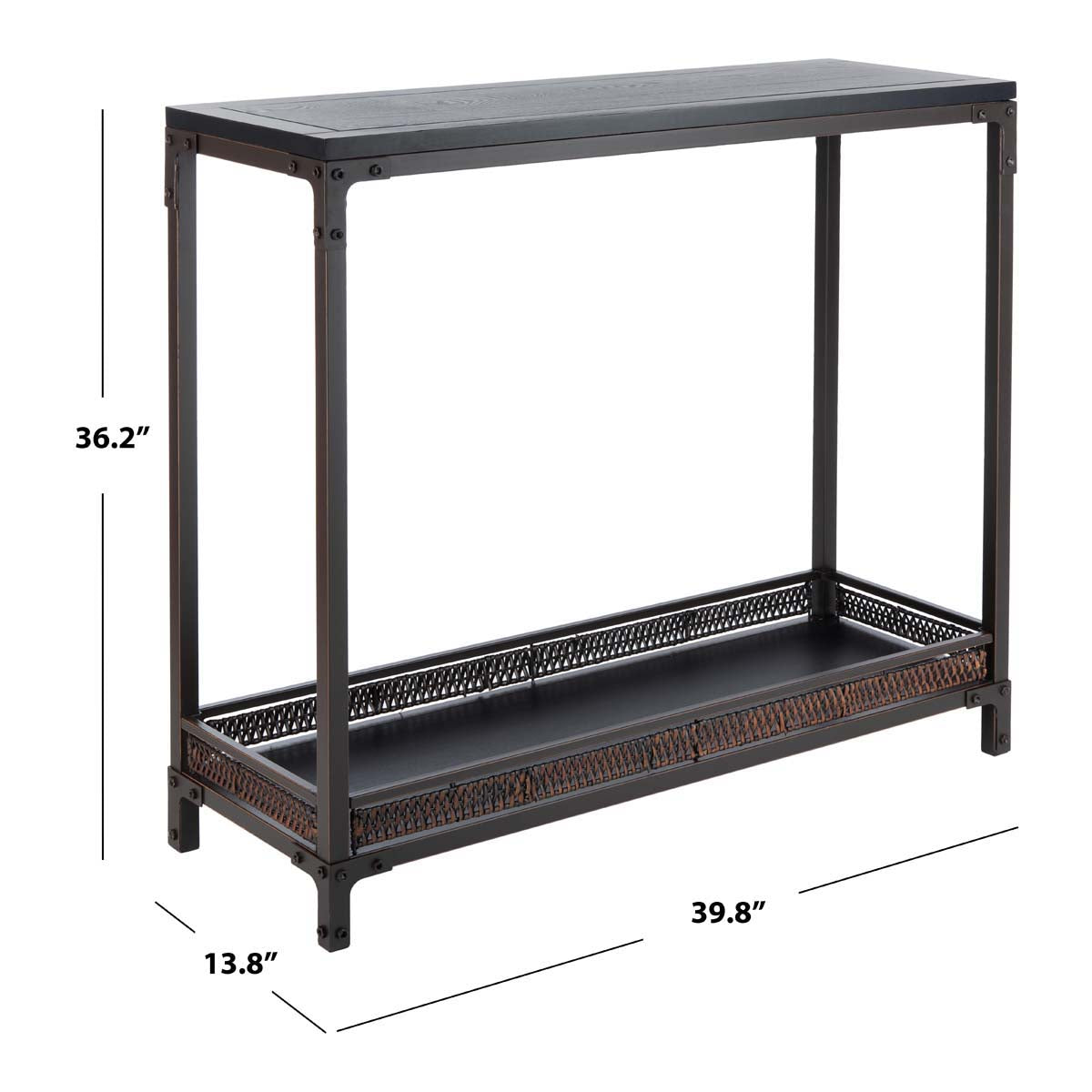 Safavieh Dinesh Console With Storage Shelf , AMH6548 - Black/Dark Walnut