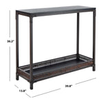 Safavieh Dinesh Console With Storage Shelf , AMH6548 - Black/Dark Walnut