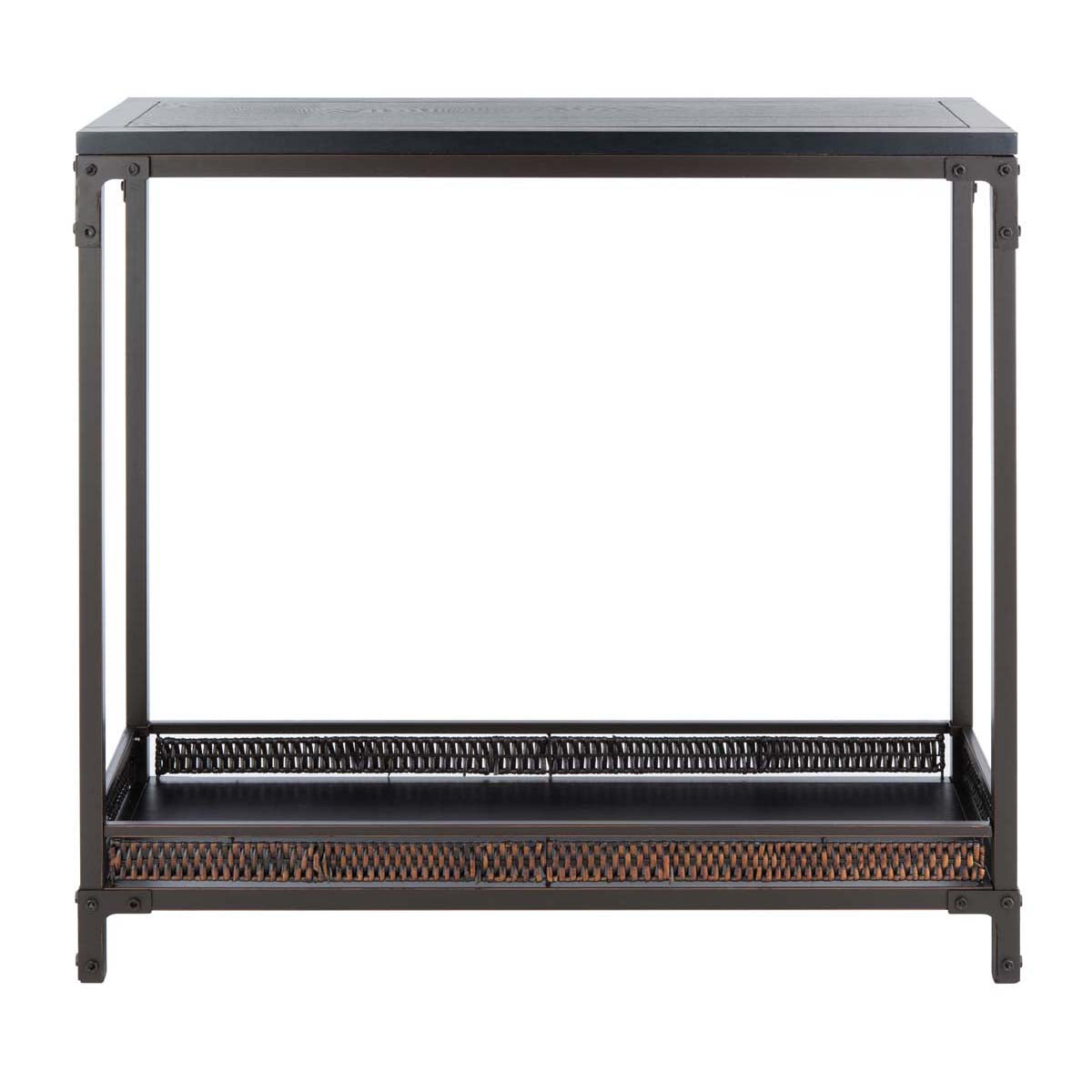 Safavieh Dinesh Console With Storage Shelf , AMH6548 - Black/Dark Walnut