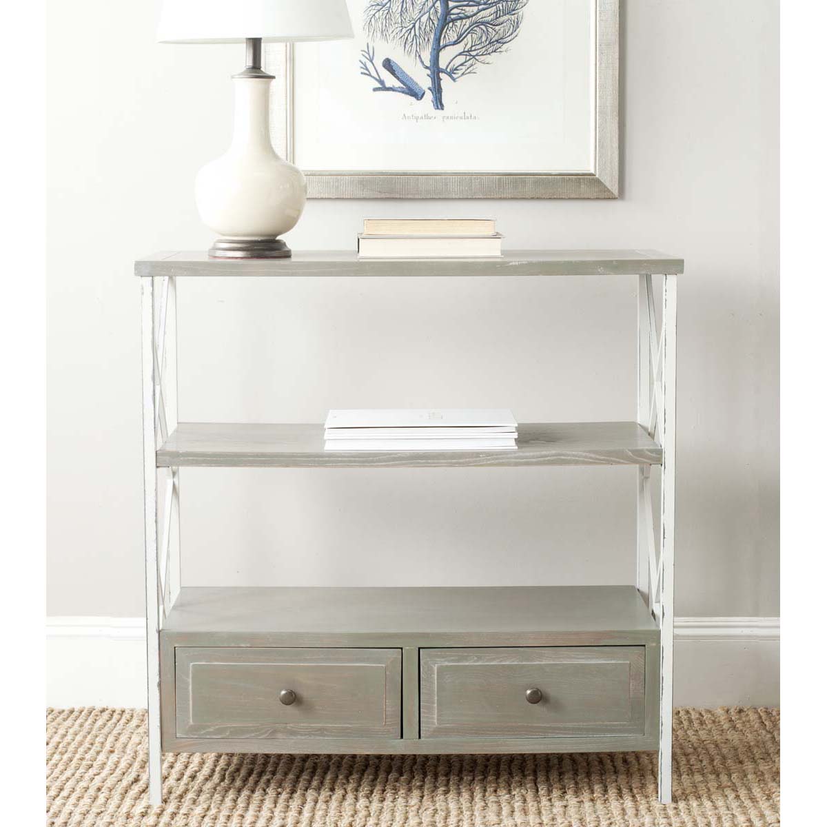 Safavieh Chandra Console With Storage Drawers , AMH6551 - Ash Grey