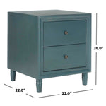 Safavieh Blaise Nightstand With Storage Drawers , AMH6605 - Dark Teal