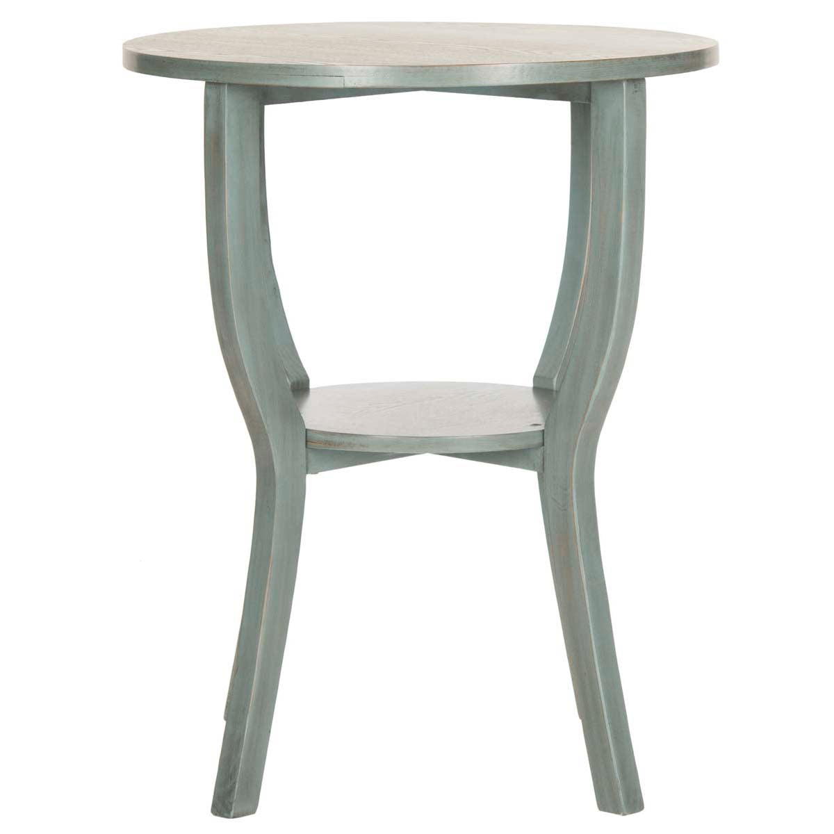 Safavieh Rhodes Round Pedestal Accent Table , AMH6617 - Barn Blue