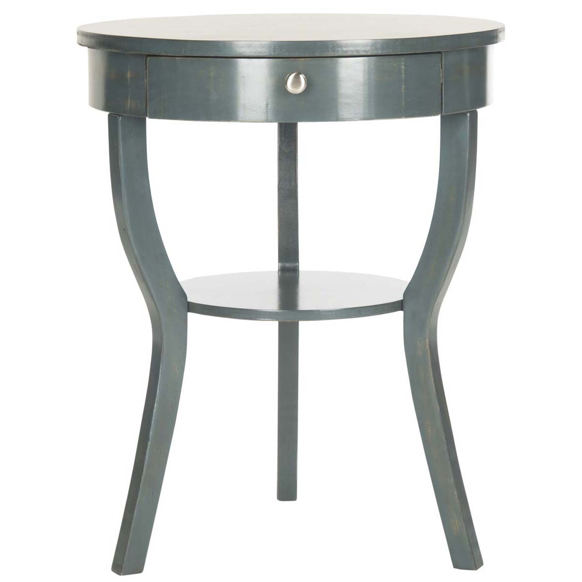 Safavieh Kendra Round Pedestal End Table W/ Drawer , AMH6620 - Dark Teal