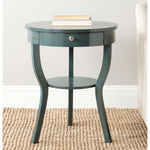 Safavieh Kendra Round Pedestal End Table W/ Drawer , AMH6620 - Dark Teal