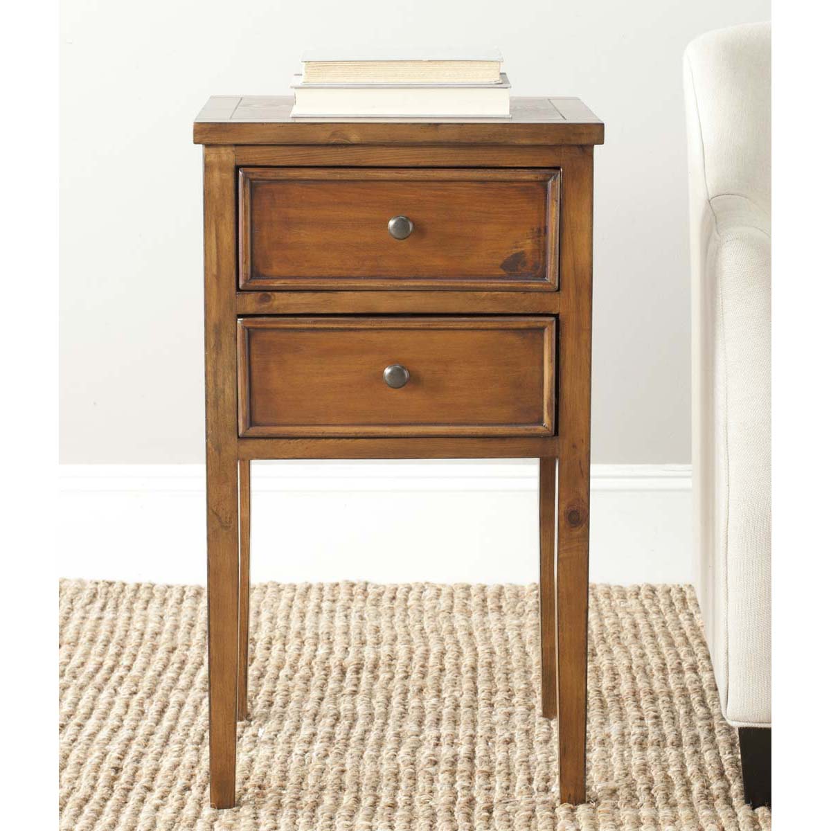 Safavieh Toby Nightstand With Storage Drawers , AMH6625 - Brown