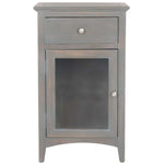 Safavieh Ziva One Drawer Nightstand With Glass Cabinet , AMH6630 - Ash Grey