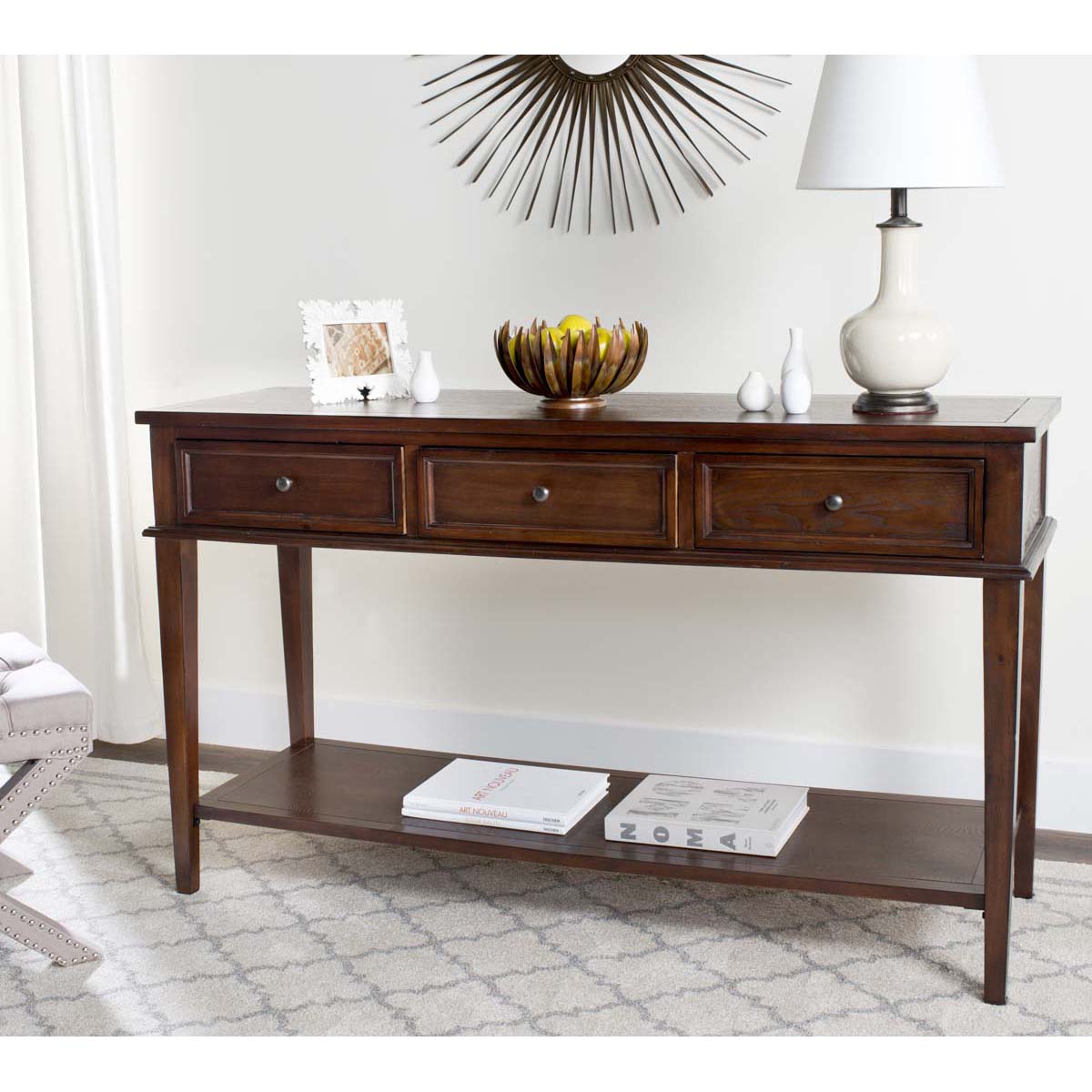 Safavieh Manelin Console With Storage Drawers , AMH6641 - Sepia
