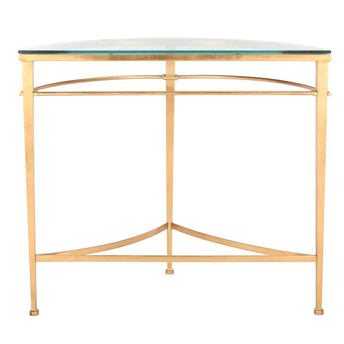 Safavieh Couture Baur Antique Gold Glass Console Table , AMH8306 - Gold / Glass