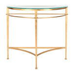 Safavieh Couture Baur Antique Gold Glass Console Table , AMH8306 - Gold / Glass