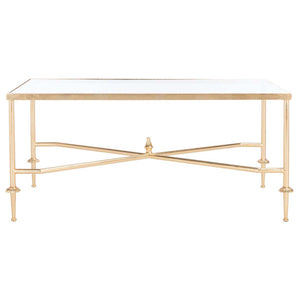 Safavieh Couture Devi Gold Leaf Coffee Table, AMH8332