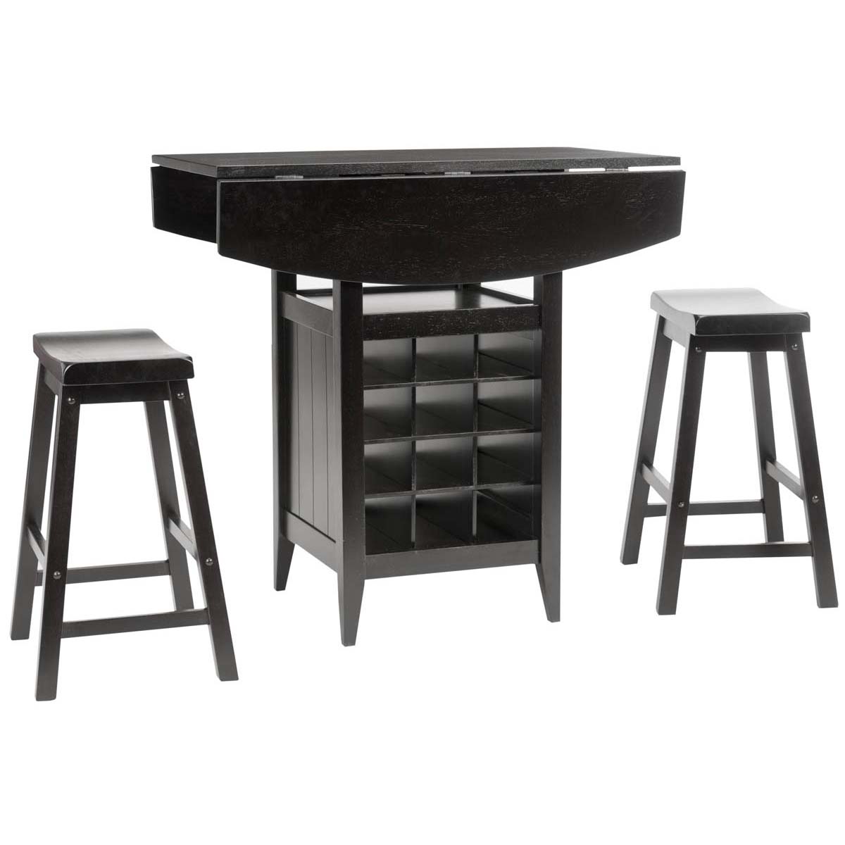 Safavieh  Emeric 3 Pc Set Drop Leaf Pub Table , AMH8504 - Espresso