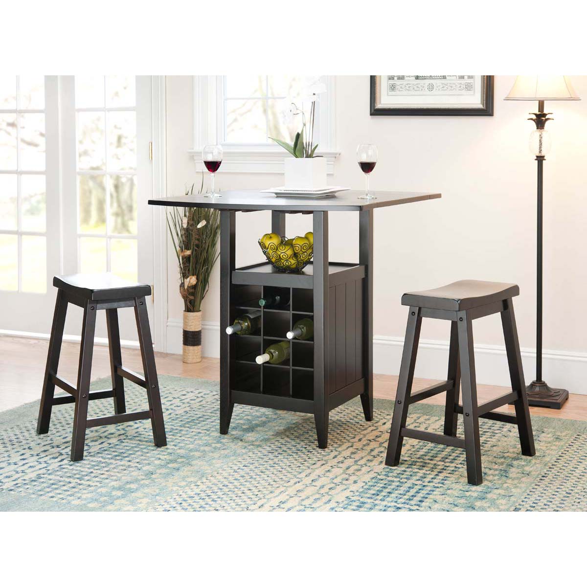 Safavieh  Emeric 3 Pc Set Drop Leaf Pub Table , AMH8504 - Espresso