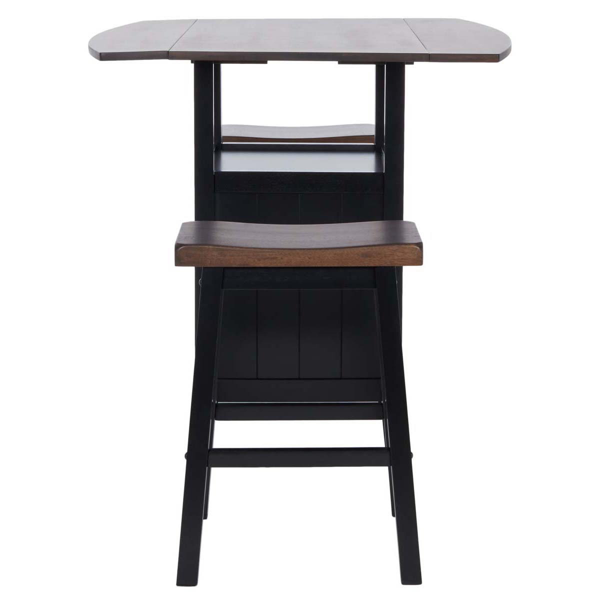 Safavieh  Emeric 3 Pc Set Drop Leaf Pub Table, AMH8504 - Dark Espresso / Black