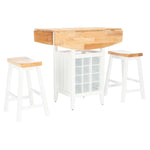Safavieh  Emeric 3 Pc Set Drop Leaf Pub Table , AMH8504 - Natural / White