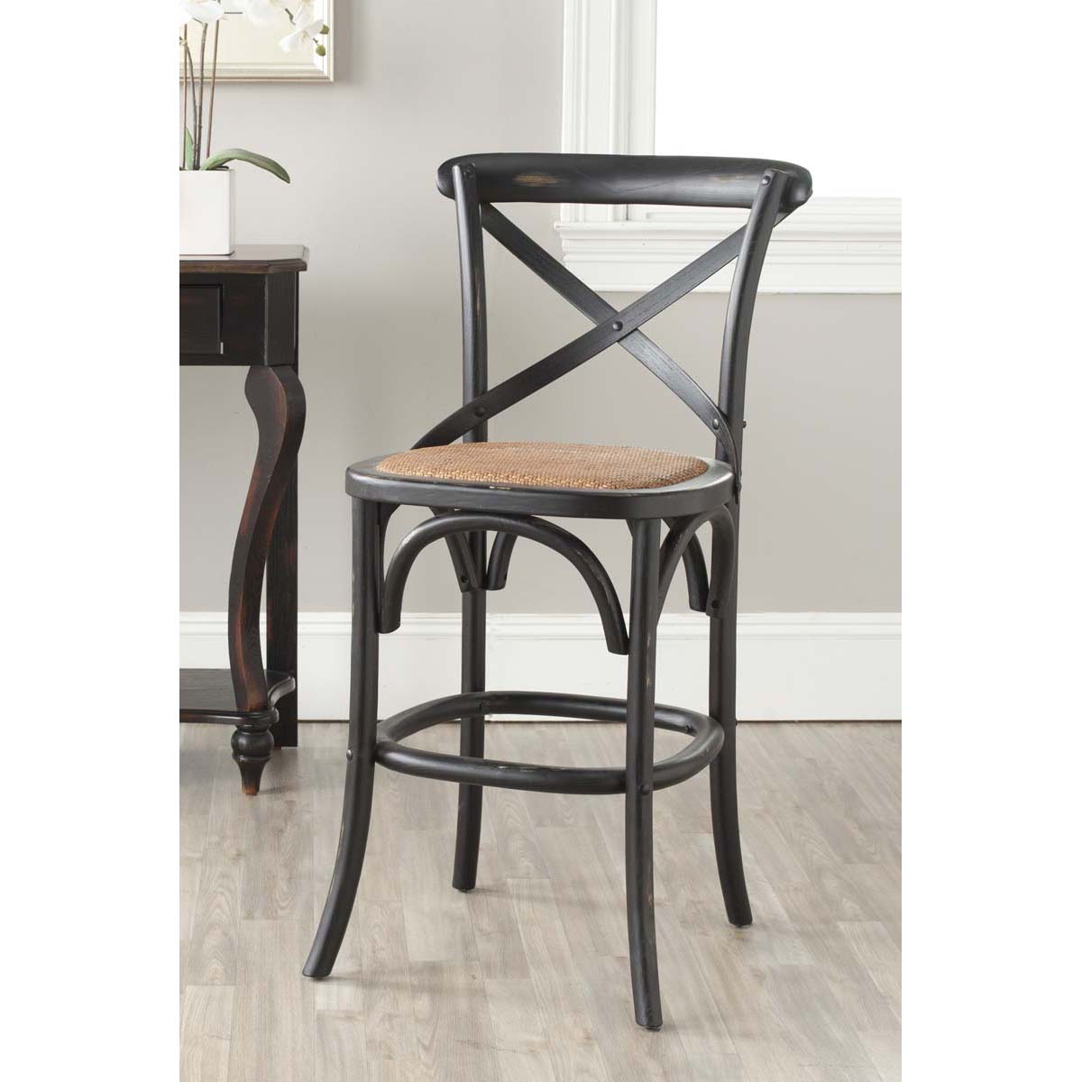 Safavieh Franklin X Back Counter Stool , AMH9504 - Black
