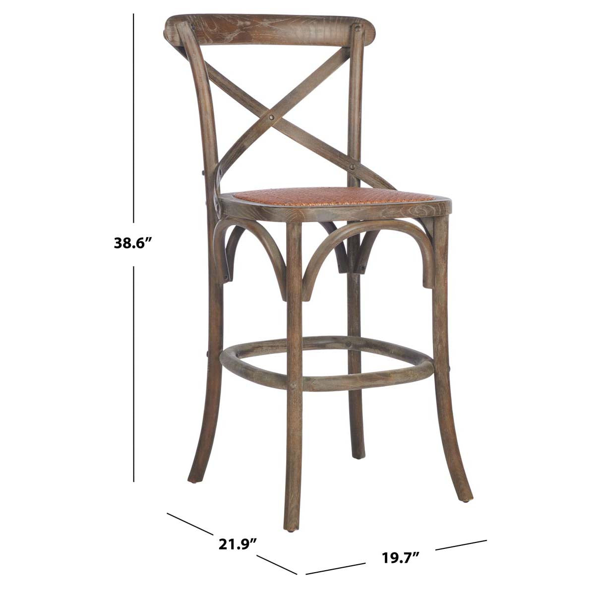 Safavieh Franklin X Back Counter Stool , AMH9504 - Weathered Grey