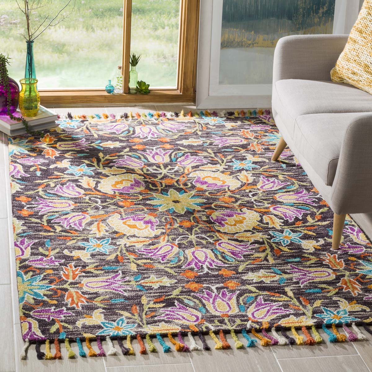 Safavieh Aspen 115 Rug, APN115 - Black / Purple
