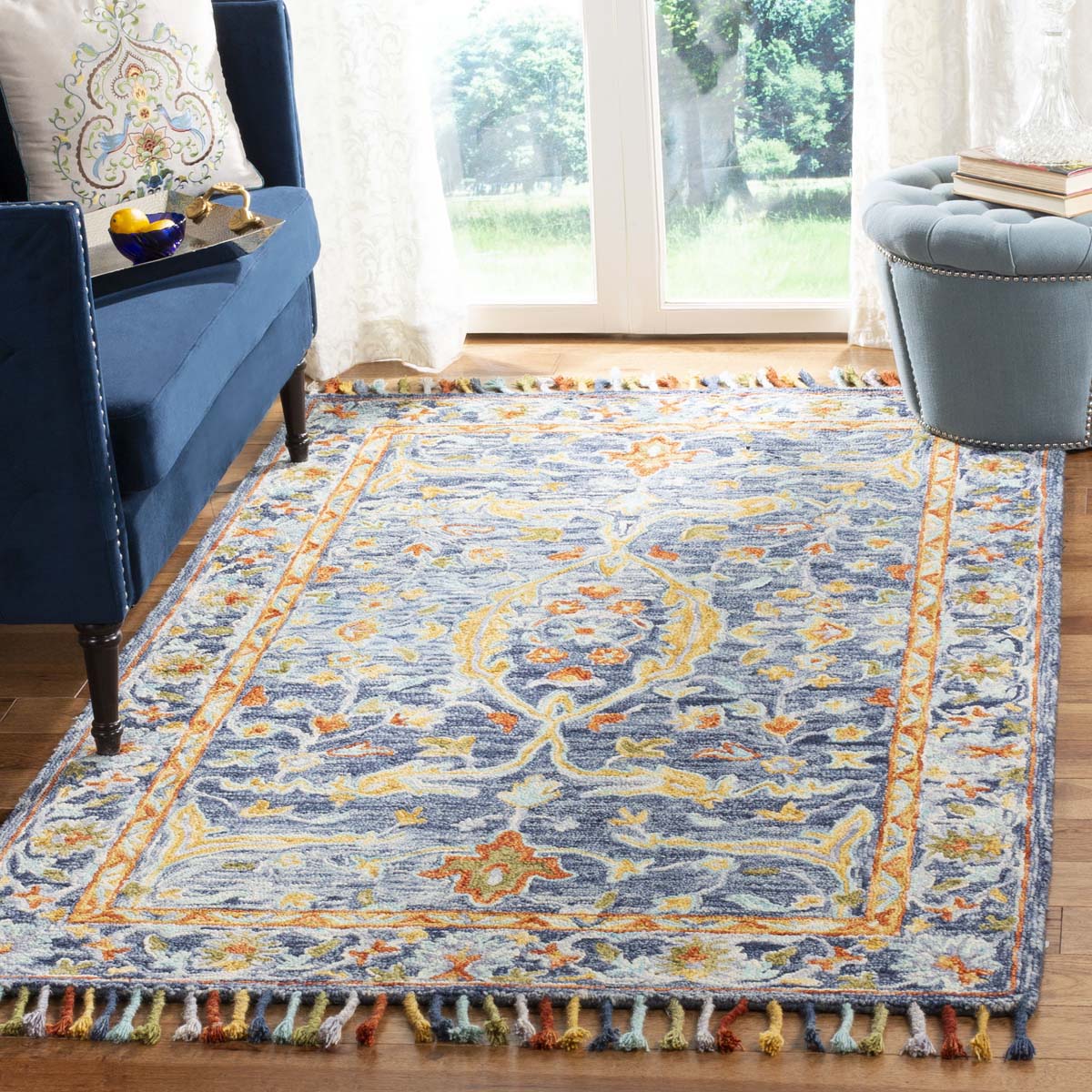 Safavieh Aspen 116 Rug, APN116 - Blue / Rust
