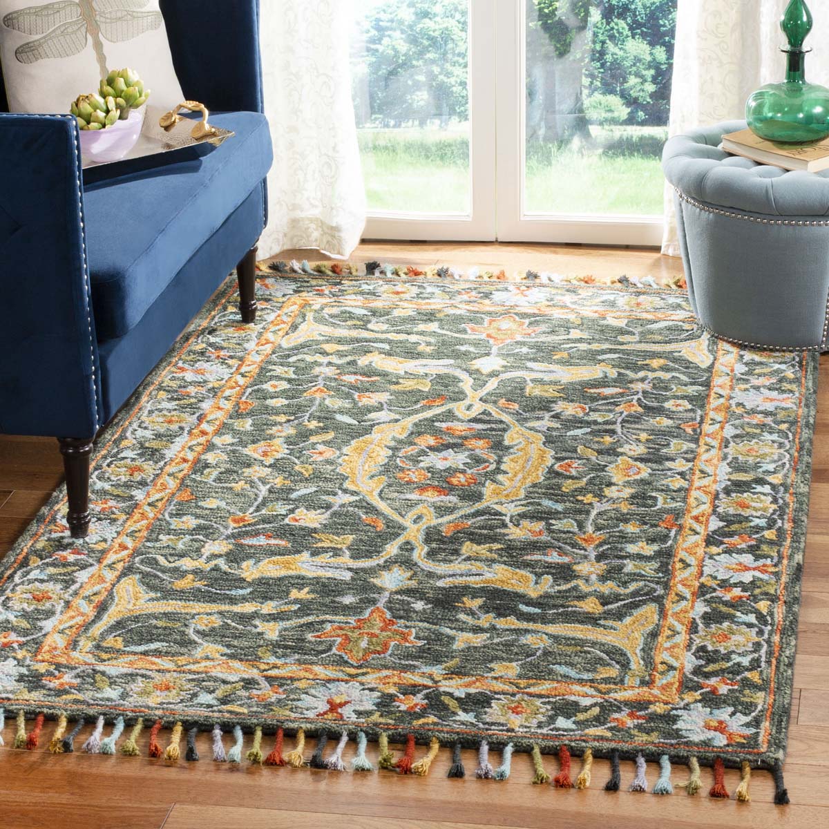 Safavieh Aspen 116 Rug, APN116 - Olive / Rust