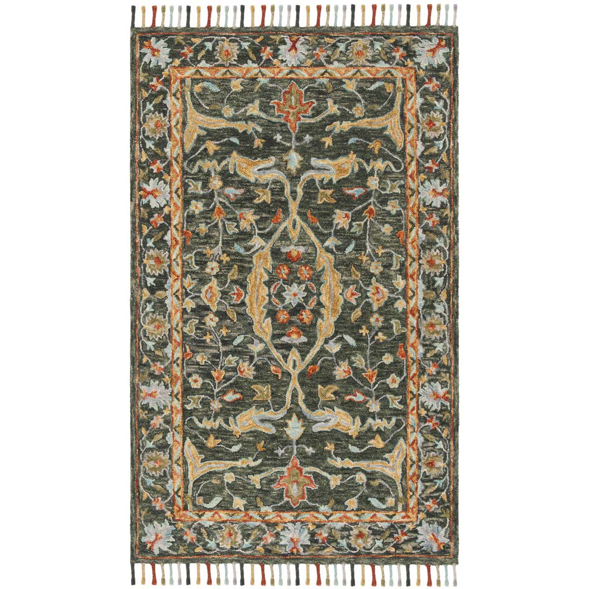 Safavieh Aspen 116 Rug, APN116 - Olive / Rust