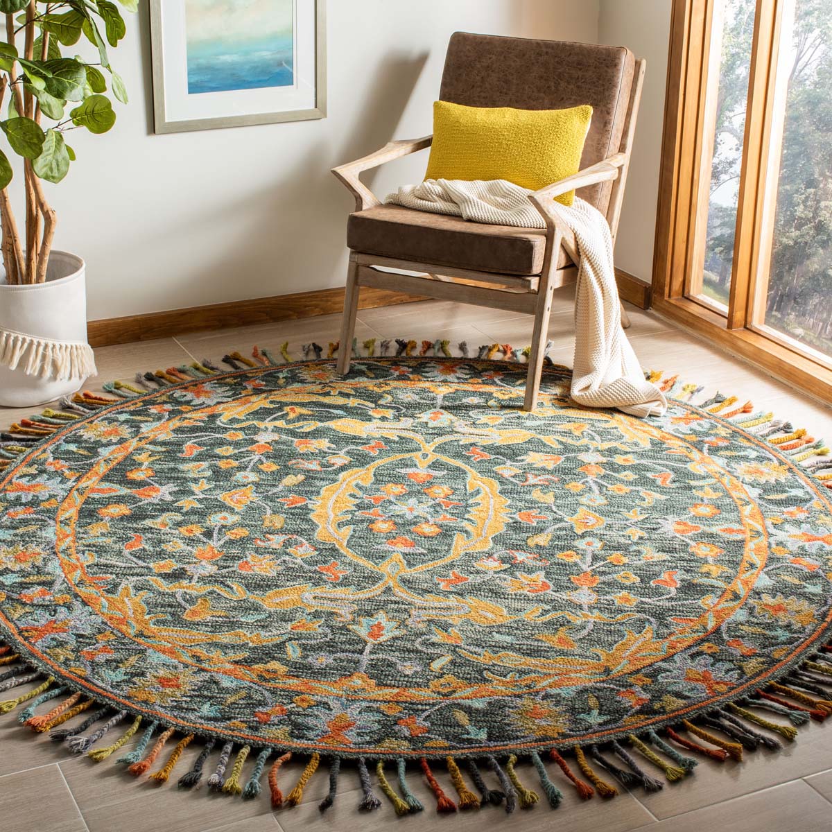 Safavieh Aspen 116 Rug, APN116 - Olive / Rust