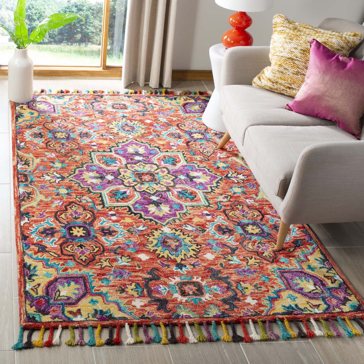 Safavieh Aspen 118 Rug, APN118 - Red / Gold
