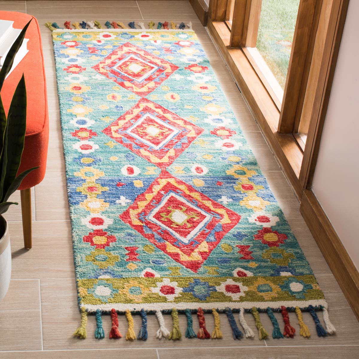 Safavieh Aspen 119 Rug, APN119 - Green / Red