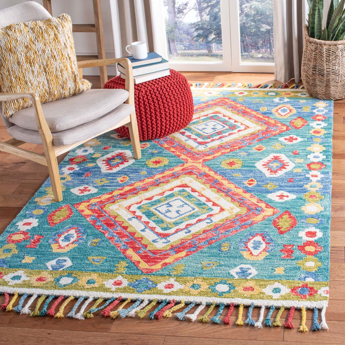 Safavieh Aspen 119 Rug, APN119 - Green / Red