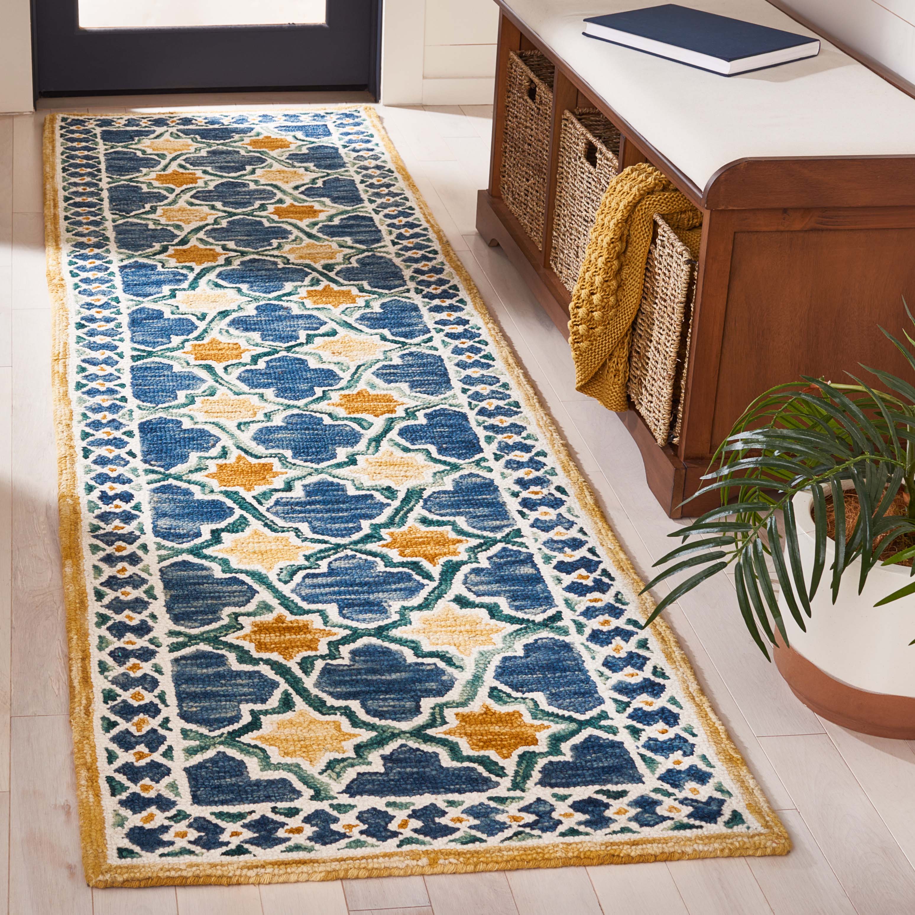 Safavieh Aspen 121 Rug, APN121 - Navy / Yellow
