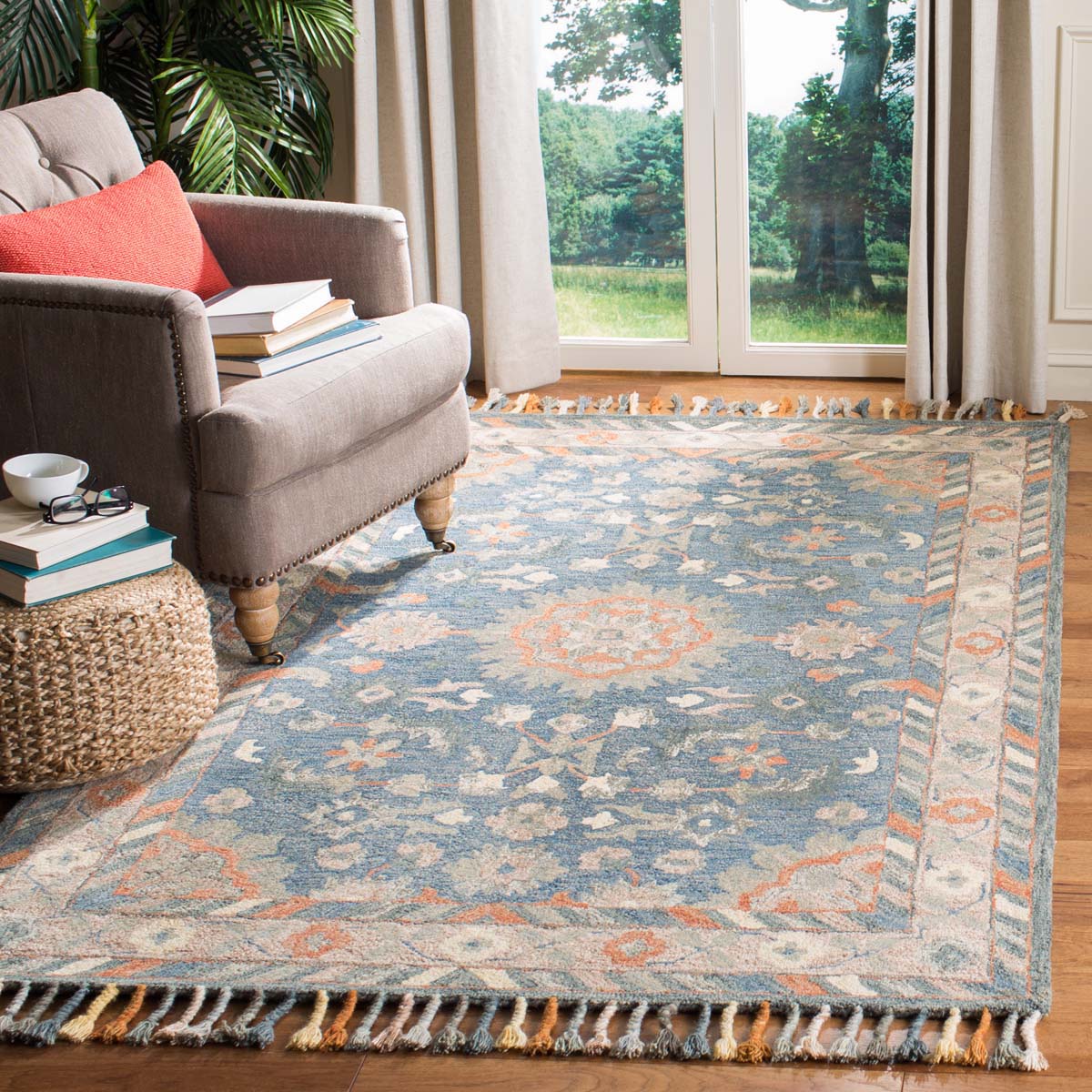Safavieh Aspen 123 Rug, APN123 - Blue / Rust
