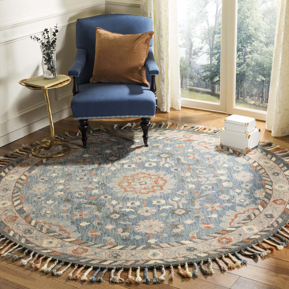 Safavieh Aspen 123 Rug, APN123 - Blue / Rust