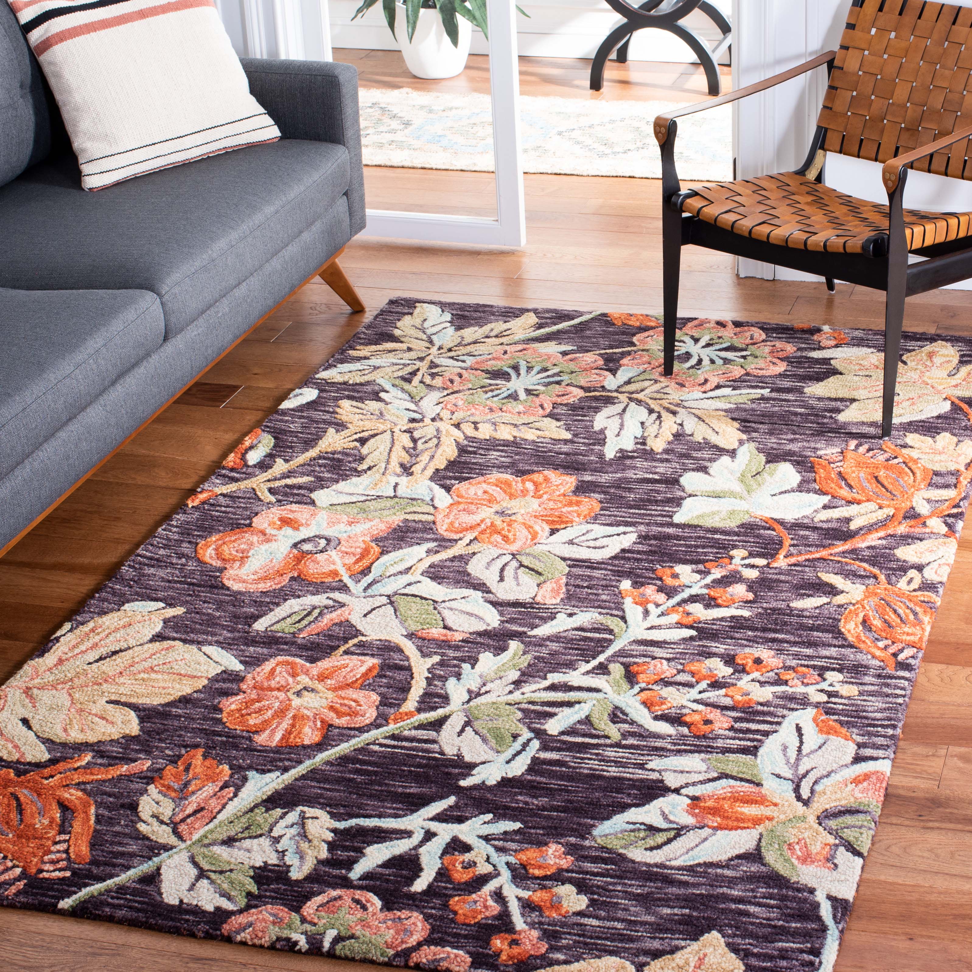 Safavieh Aspen 133 Rug, APN133 - Charcoal / Orange