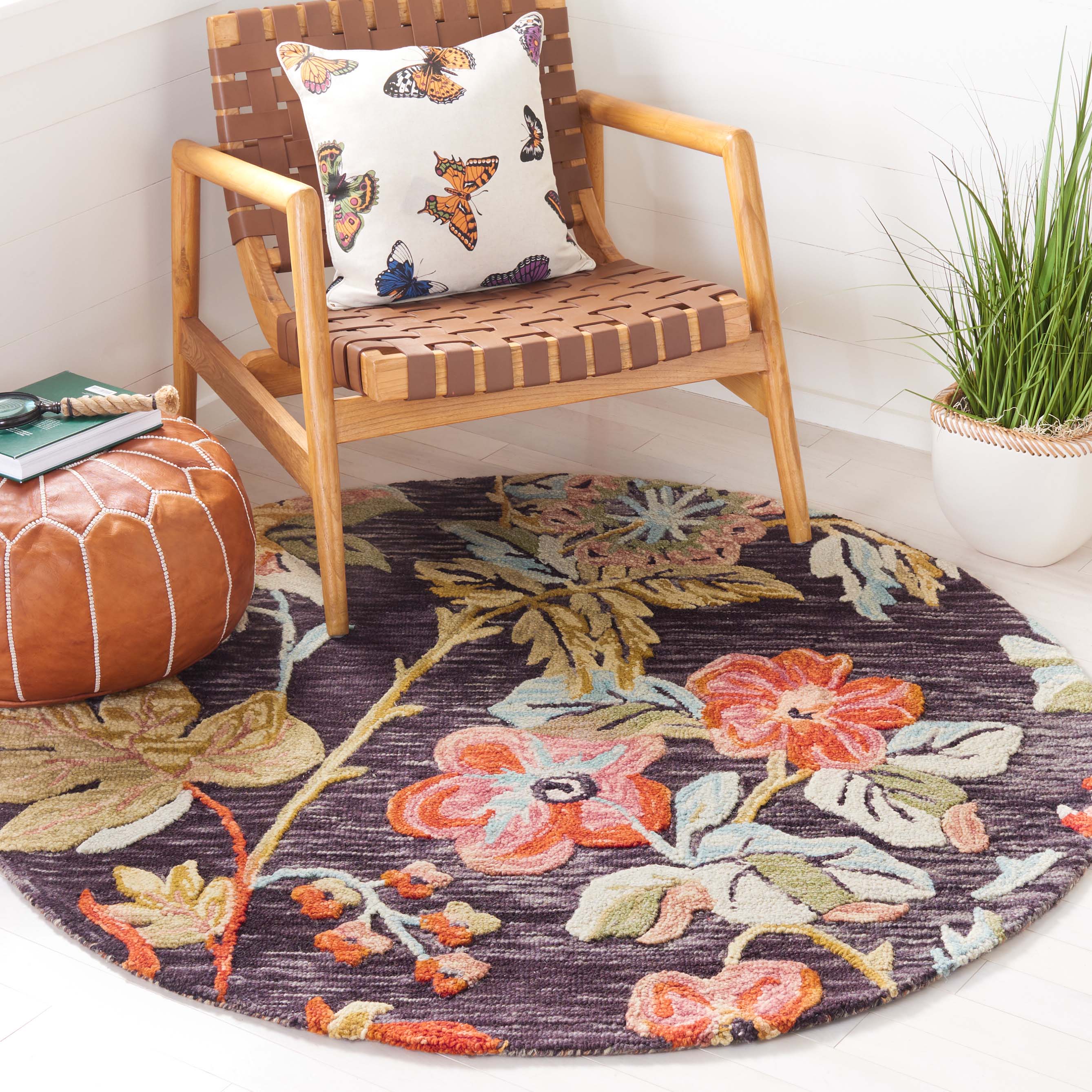 Safavieh Aspen 133 Rug, APN133 - Charcoal / Orange