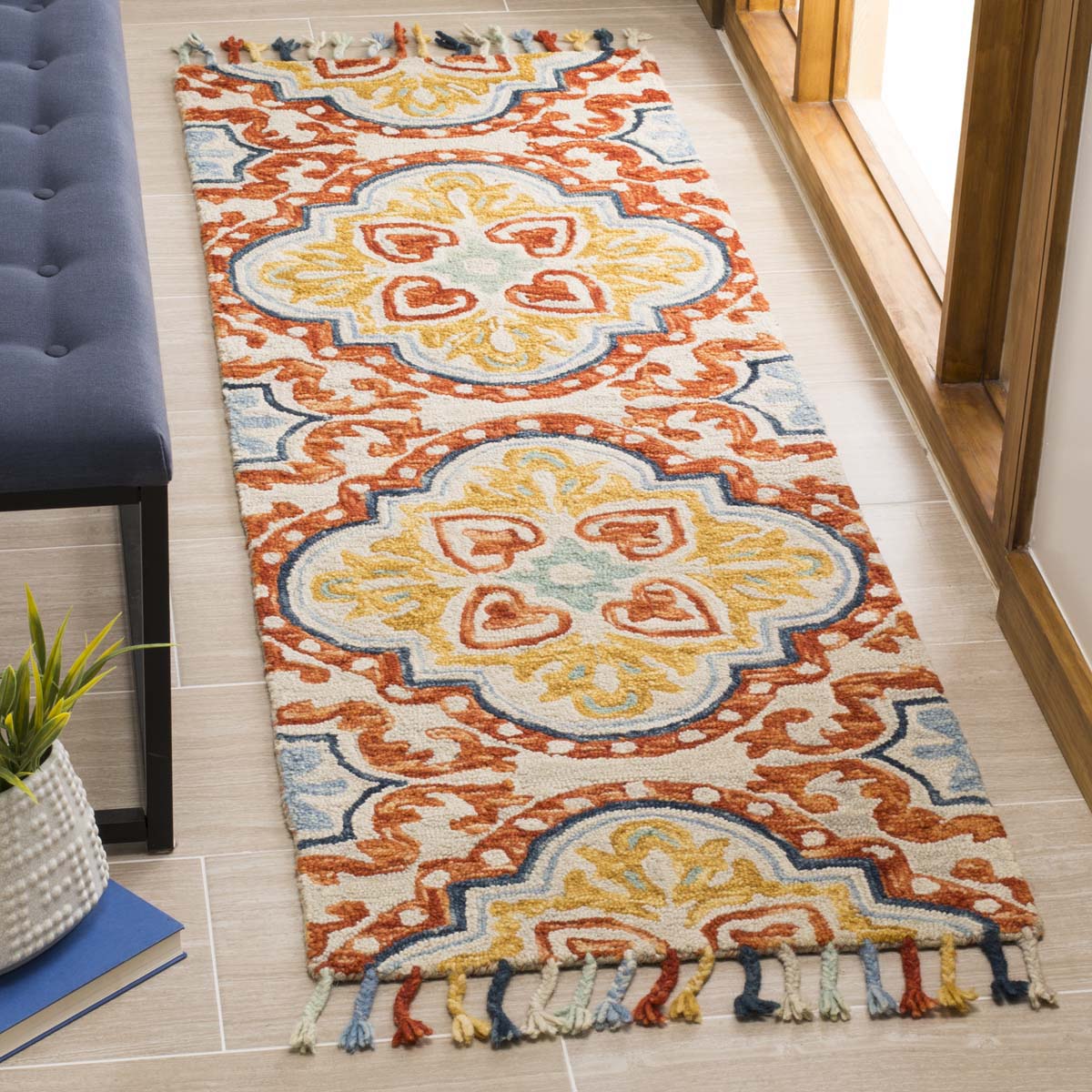 Safavieh Aspen 217 Rug, APN217 - Beige / Rust